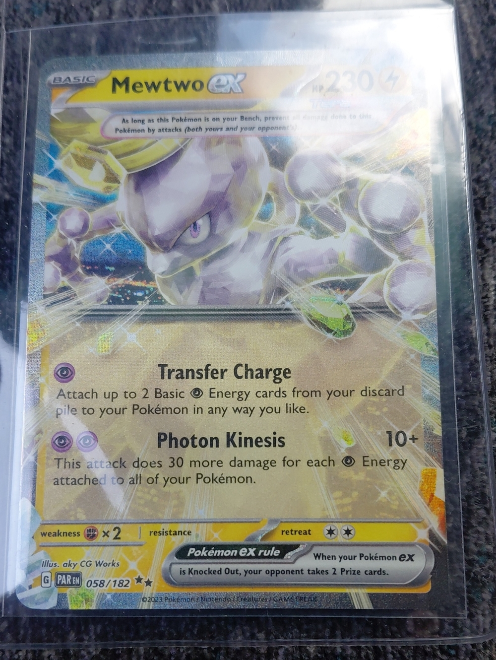 Mewtwo ex Card - Gold & Purple Holo Collectible